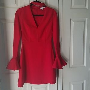 Dark red, low v neck